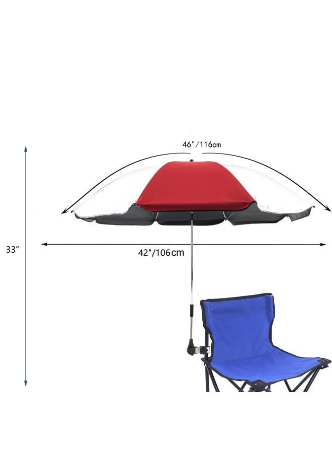 GRANDMEI Chair Parasol with Clamp,46 inches UPF 50+ Clip on Umbrella for Patio,Beach Chairs,Wheelchairs,Golf Carts (Red) - Image 2