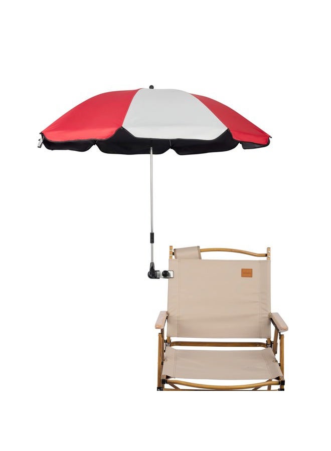 GRANDMEI Chair Parasol with Clamp,46 inches UPF 50+ Clip on Umbrella for Patio,Beach Chairs,Wheelchairs,Golf Carts (Red) - Image 1