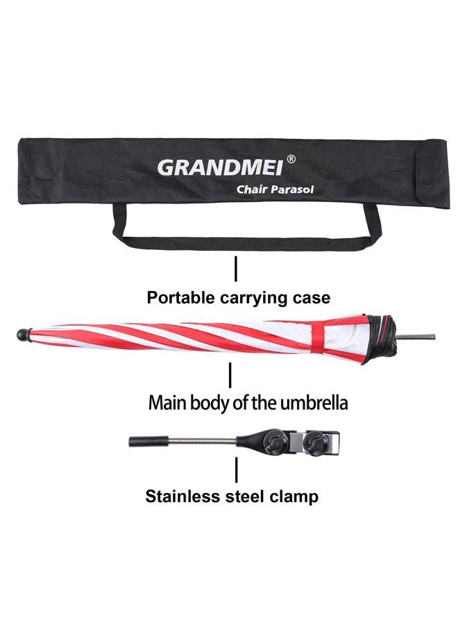 GRANDMEI Chair Parasol with Clamp,46 inches UPF 50+ Clip on Umbrella for Patio,Beach Chairs,Wheelchairs,Golf Carts (Red) - Image 3