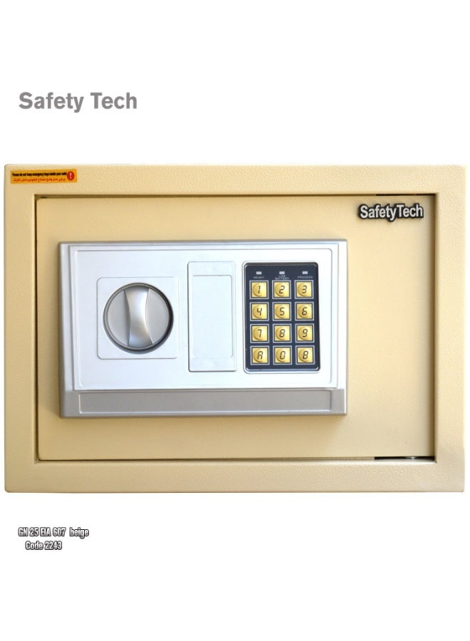 Safety Tech Safety Tech GN25 EIA Digital Safe – Large Size with Dual Emergency Keys & Digital Lock – 25×35×25 cm – 3-Year Warranty  - Image 4