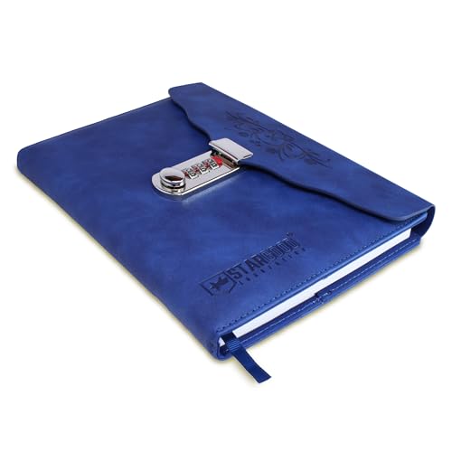Stargood Innovation Elegant Diary with Lock Password A5 Size Soft Touch Faux Leather Cover for Secure and Sophisticated Writing 162 Pages (Navy Blue) - Image 1