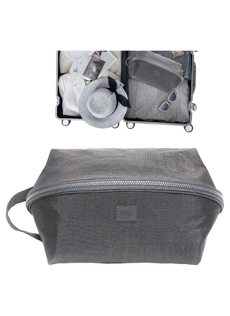 S SYMEFER - Travel Underwear Storage Bag,Packing Bag Organizer for Bra with Multi-Pocket Bag - Travel Lingerie Cube Large Capacity Toiletry Bag for Underwear Socks Bras Underpants, Grey - Image 1