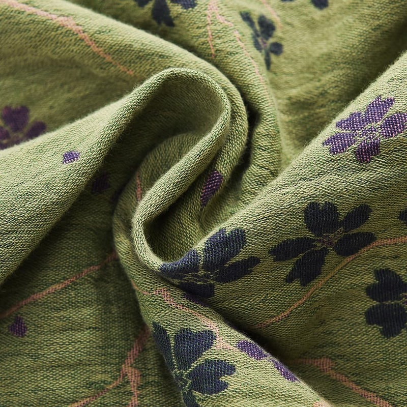 PEWRESLORS Soft Cotton Japanese Sleepwear Kimono Yukata Lightweight Bathrobe Nightgown Breathable Pajamas Women, L, Purple - Image 5