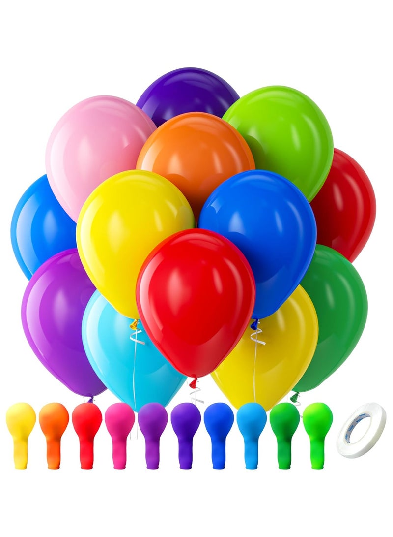 هوم زون هوم زون عبوة من 100 قطعة مقاس 12 انش بالونات هيليوم دائرية بألوان زاهية لأعياد الميلاد وحفلات الزفاف - Image 1