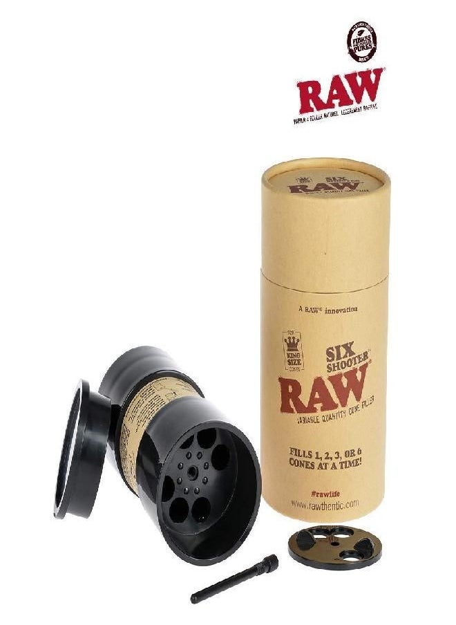 raw elements - RAW Six Shooter for King Size Cones | Cone Loader Filling Device | Fills 1,2,3 or 6 Cones Efficiently for Any Beginner - Image 1
