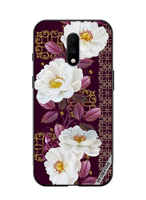 Protective Case Cover For OnePlus 7 Vertical Floral Border Pattern Design Multicolour