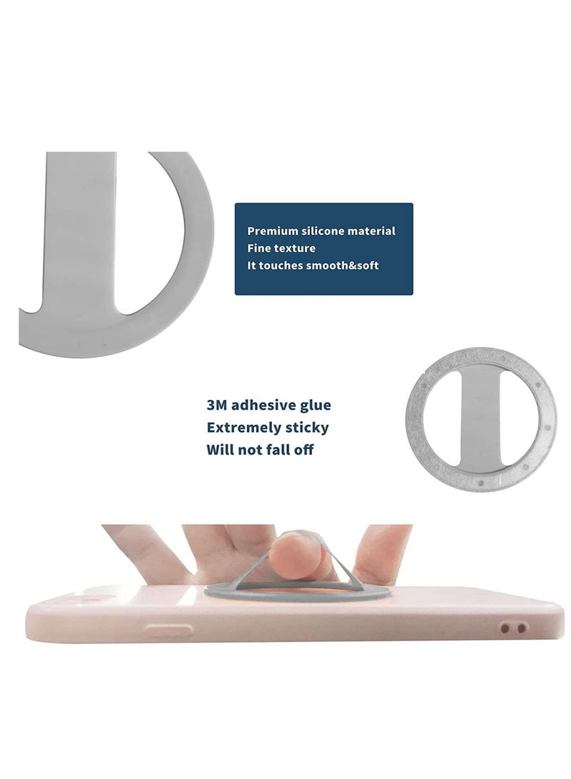 Y&D 4 Packs Elastic Phone Grip of Silicone Material Cell Holder for Hand Strap Compatible with Magnetic Wireless Charger Grey 2 Black  - Image 5