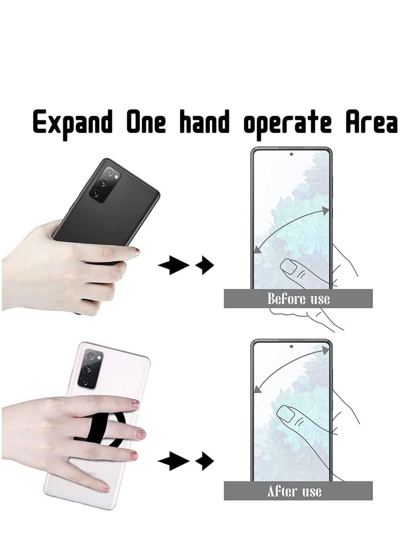 Y&D 4 Packs Elastic Phone Grip of Silicone Material Cell Holder for Hand Strap Compatible with Magnetic Wireless Charger Grey 2 Black  - Image 3
