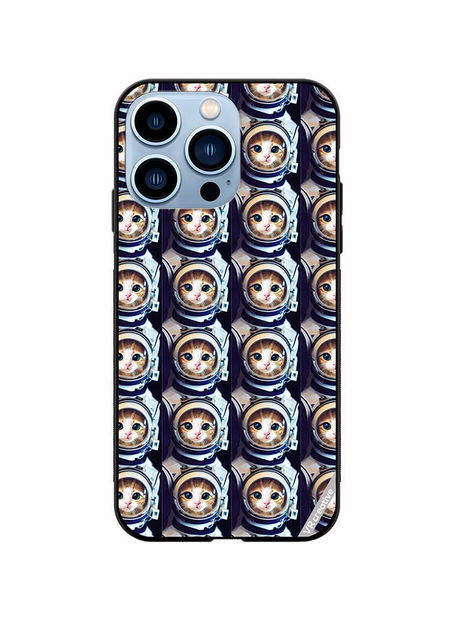 VR CREATIVE Protective Case Cover For Apple iPhone 13 Pro Cat Face Inside Astronauts Helmet Pattern Design Multicolour - Image 1