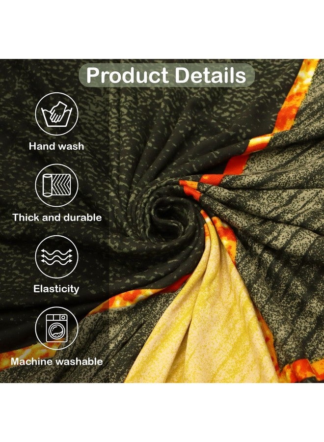 لوكزر غطاء أريكة Lukzer Universal بمقعد واحد مع كيس وسادة واحد، 140 جرام لكل متر مربع، غطاء مرن كبير لحماية الأريكة قابل للتمدد (منشور أخضر داكن/90-140 سم) SC-035-01 - Image 5