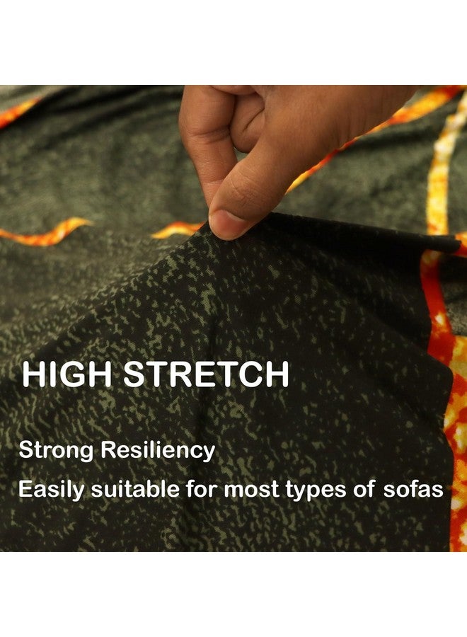 لوكزر غطاء أريكة Lukzer Universal بمقعد واحد مع كيس وسادة واحد، 140 جرام لكل متر مربع، غطاء مرن كبير لحماية الأريكة قابل للتمدد (منشور أخضر داكن/90-140 سم) SC-035-01 - Image 4