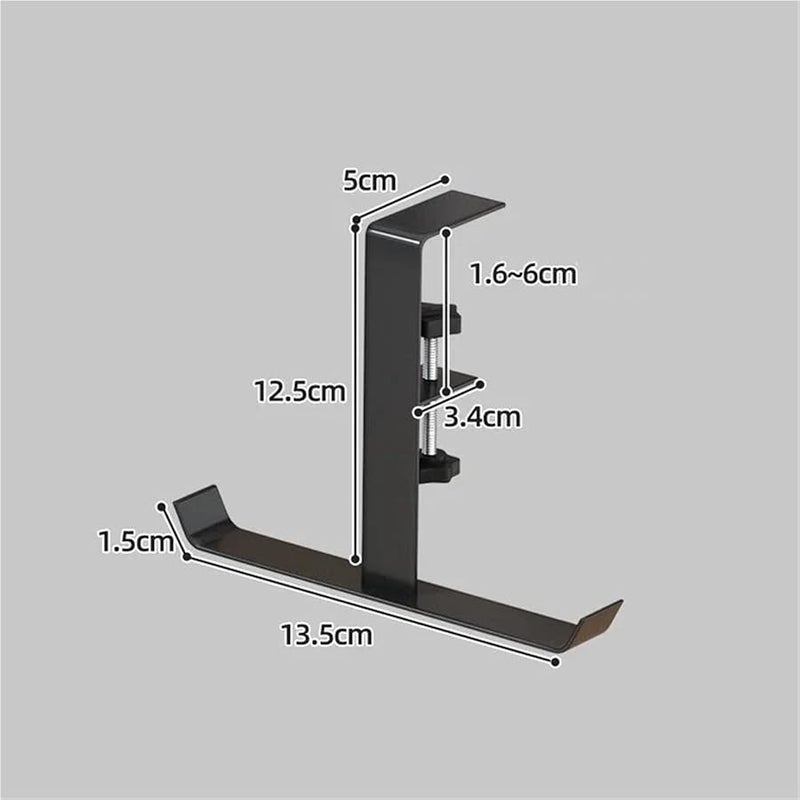 Adjustable Desk Edge Hook No Punching Office Desktop Hanging Bag Hook Black - Image 3
