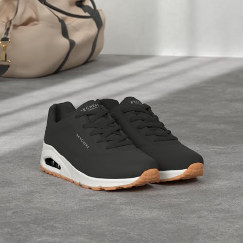 Skechers womens Uno -Stand on Air Sneaker, Black/Black, 11 US - Image 2