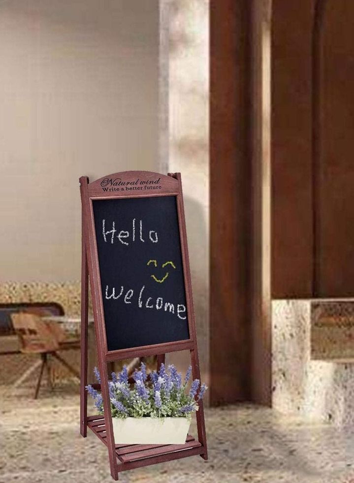 LINGWEI Wooden Writing Board Flower Shelf Folding Flower Stand - Image 3