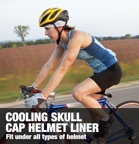 MELASA Cooling Skull Caps Helmet Liner, Lightweight Mesh Under Helmet Cycling Motorcycle Hard Hat Sweat Liner for Men Women (Gray) - Image 2