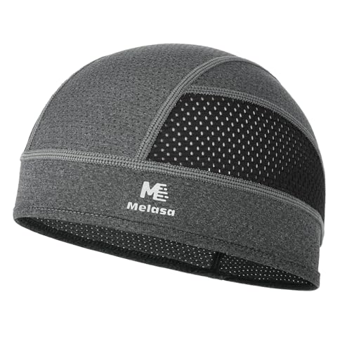 MELASA Cooling Skull Caps Helmet Liner, Lightweight Mesh Under Helmet Cycling Motorcycle Hard Hat Sweat Liner for Men Women (Gray) - Image 1