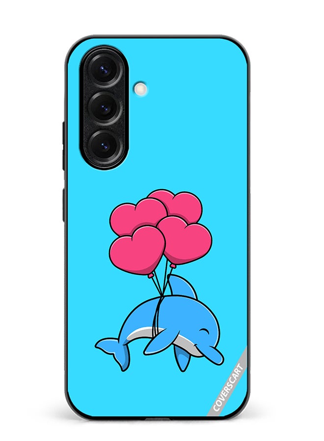 VR CREATIVE Protective Case Cover For Samsung Galaxy S25 Cute Dolphin Design Multicolour