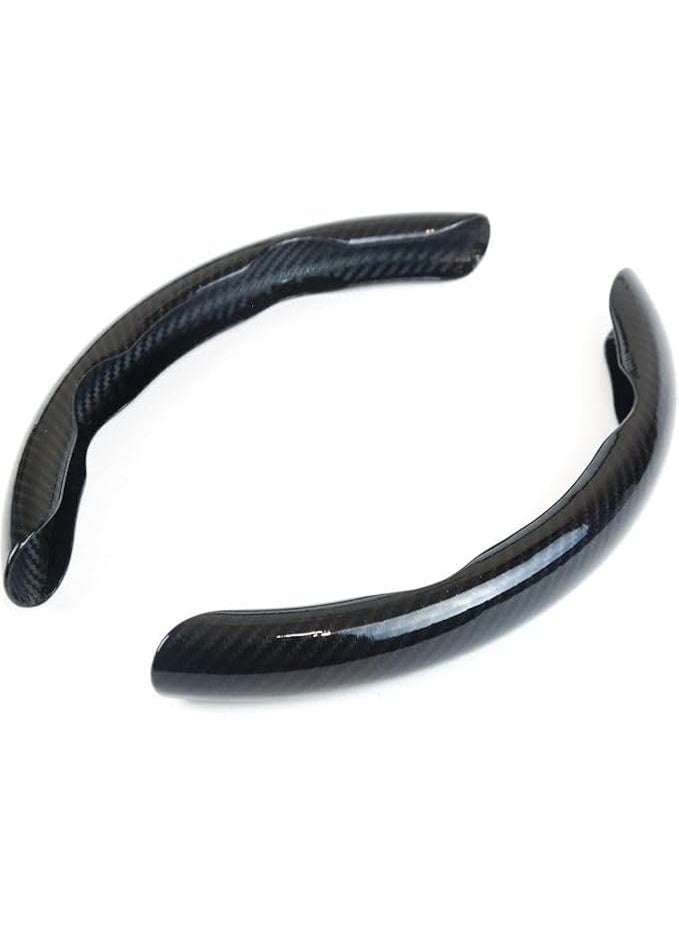 1 Pair Universal Size Non-Slip Carbon Fiber Steering Wheel Cover, Hard Scratch Resistant Sunscreen Steering Wheel Protector, Durable Carbon Fiber Accessory Black - Image 1