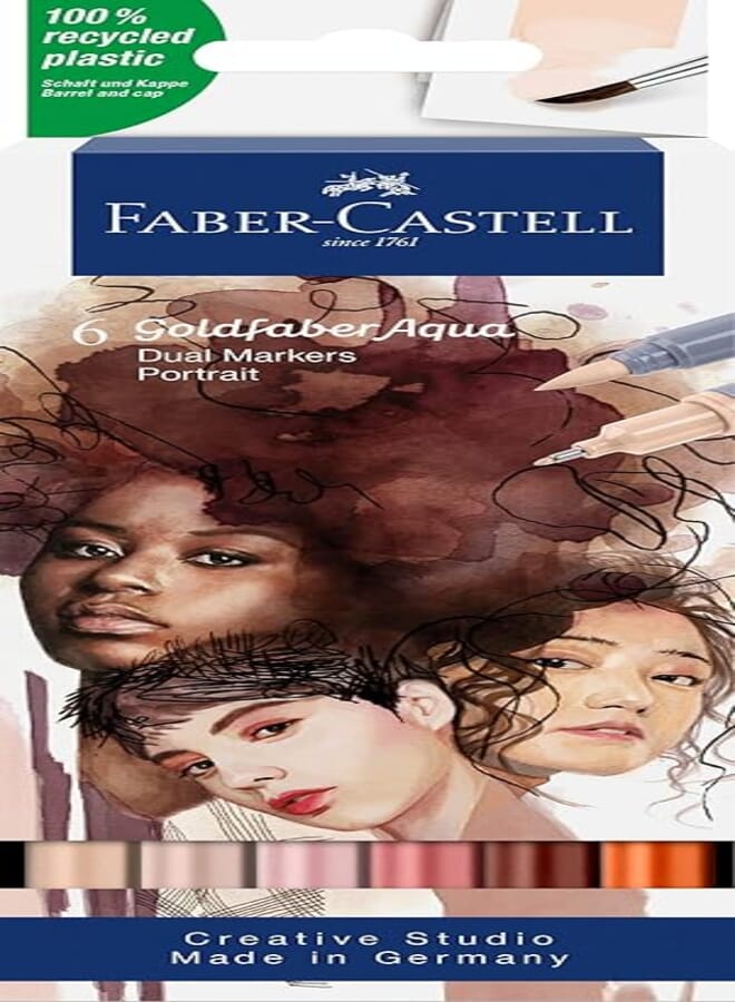 FABER-CASTELL Faber-Castell Goldfaber Aqua Dual Marker - Wallet of 6 - Portrait