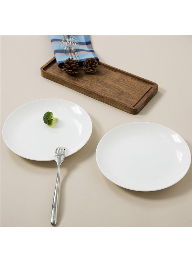 Sky Top Bone China Plates, Ceramic Dinnerware Set, Pure White, For Home And Hotel Use, 8-inch Moonlight Plates, 4 Pieces - Image 1