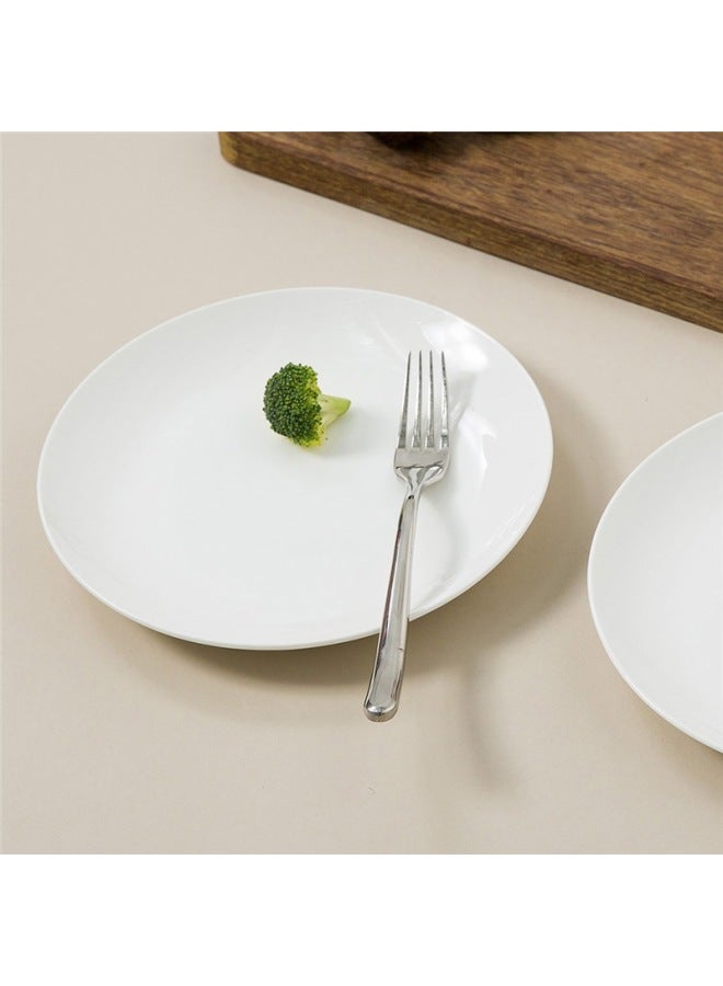 Sky Top Bone China Plates, Ceramic Dinnerware Set, Pure White, For Home And Hotel Use, 8-inch Moonlight Plates, 4 Pieces - Image 4