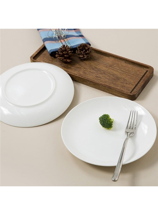 Sky Top Bone China Plates, Ceramic Dinnerware Set, Pure White, For Home And Hotel Use, 8-inch Moonlight Plates, 4 Pieces - Image 3