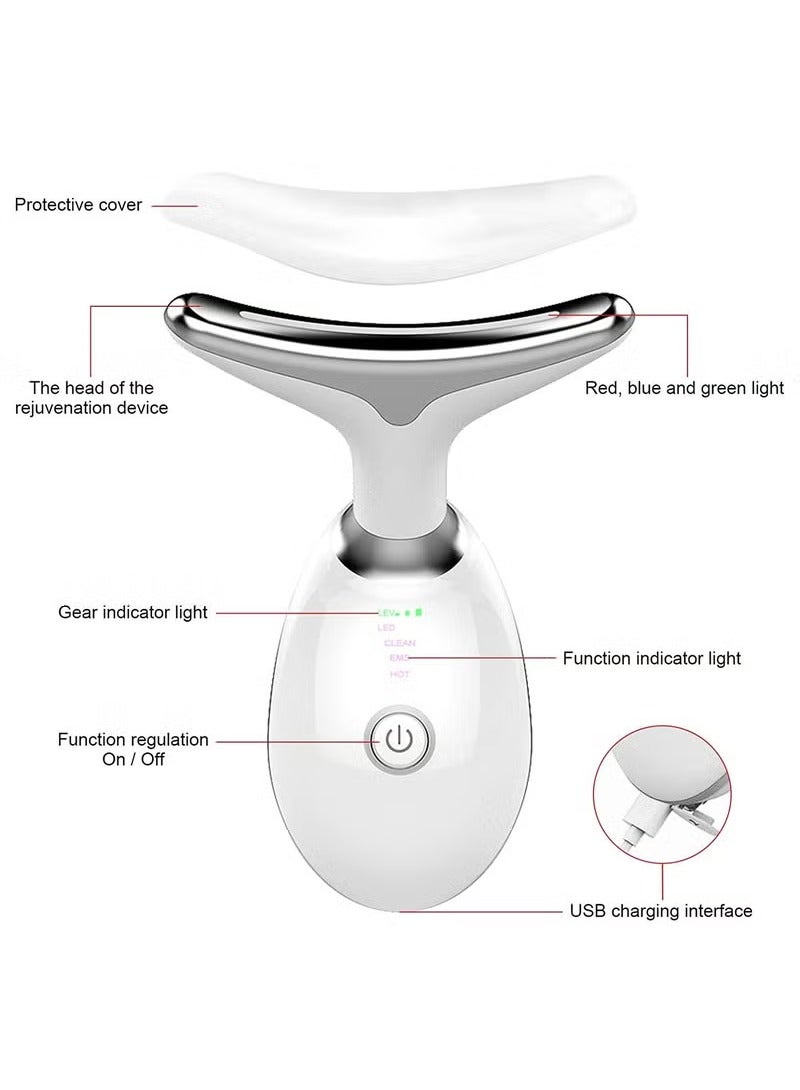 Loquat Firming Wrinkle Removal Device, Neck Face Lifting Tighten Massager, LED Photon Therapy Anti Wrinkle Double Chin Remover - Image 2