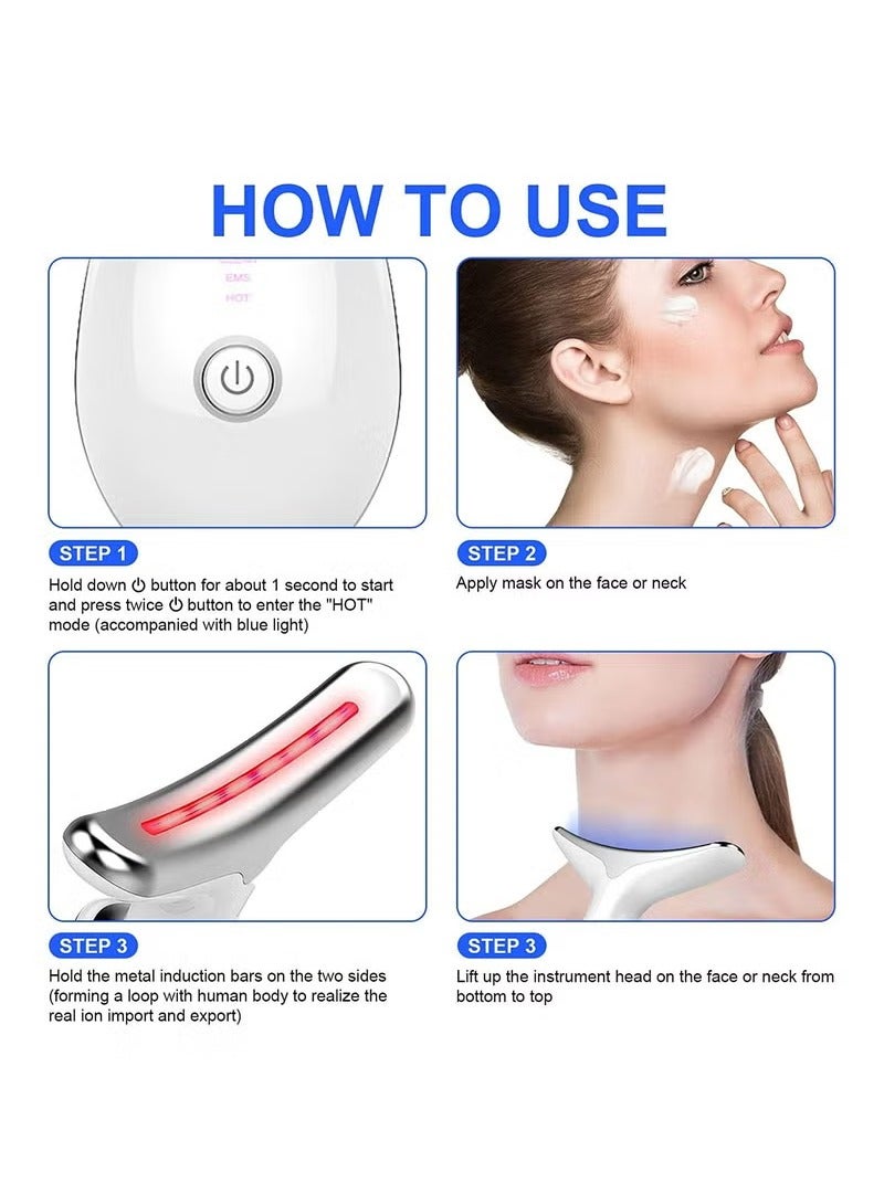 Loquat Firming Wrinkle Removal Device, Neck Face Lifting Tighten Massager, LED Photon Therapy Anti Wrinkle Double Chin Remover - Image 4