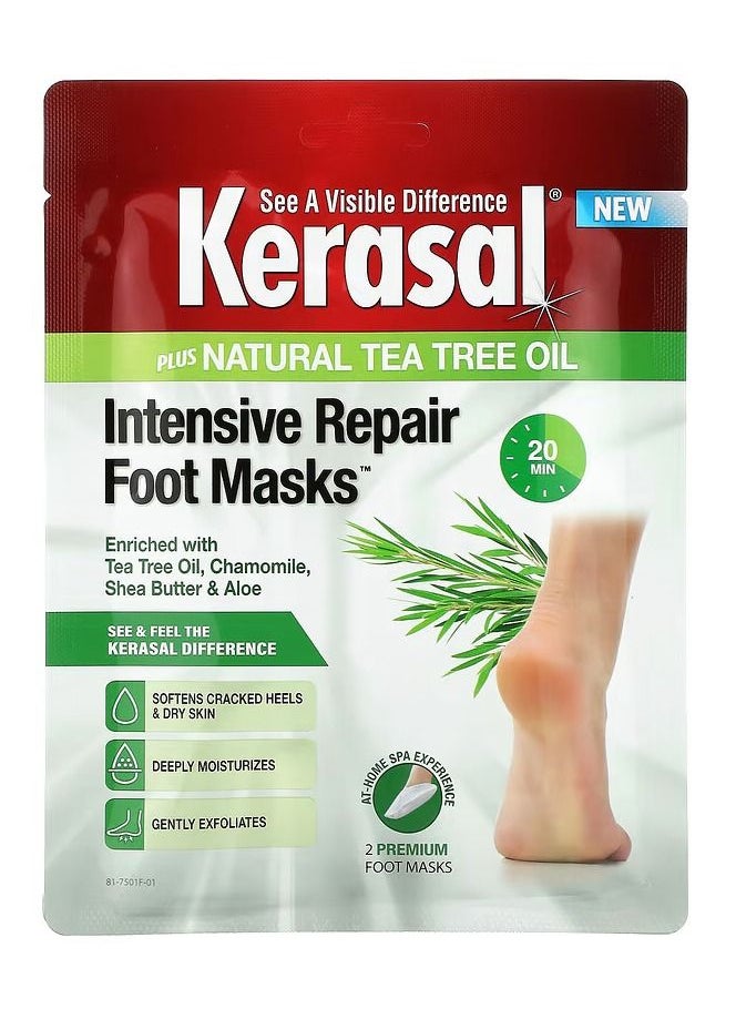 Kerasal Intensive Repair Foot Masks Plus Natural Tea Tree Oil 