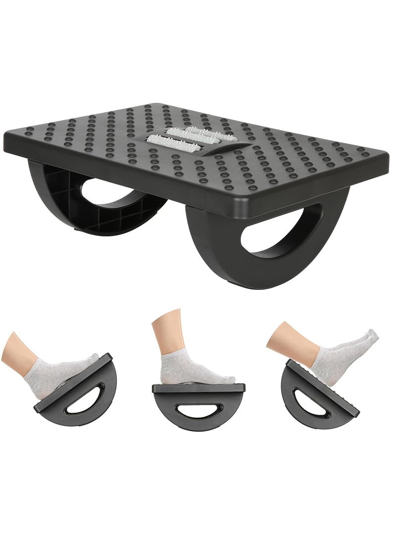 Arabest Ergonomic Foot Rest Under Desk, 180° Rocking Desk Foot Stool with Massage Surface, Foot Massager for Home, Office, Relieve Leg Pressure (Grey)  - Image 5