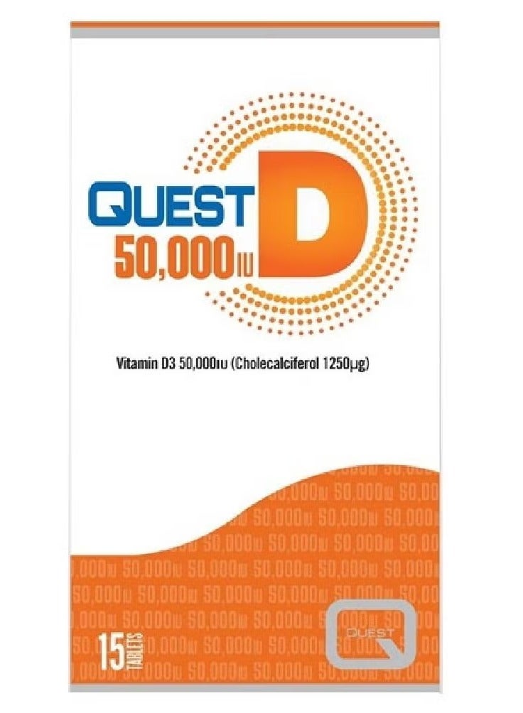 Quest D Vitamin D3 50,000 IU 15 Tablets