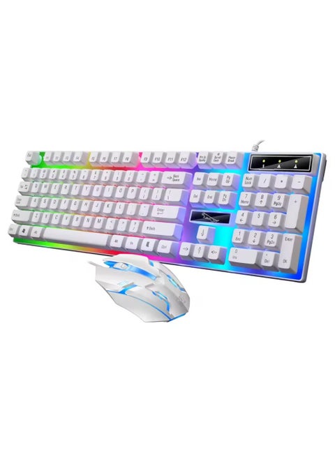 Led Gaming Keyboard With Mouse Set White