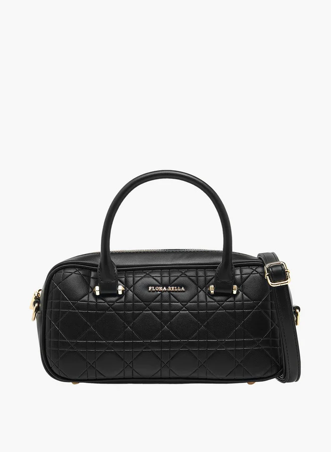 Flora Bella By Shoexpress Quilted Crossbody Bag with Detachable Strap and Zip Closure