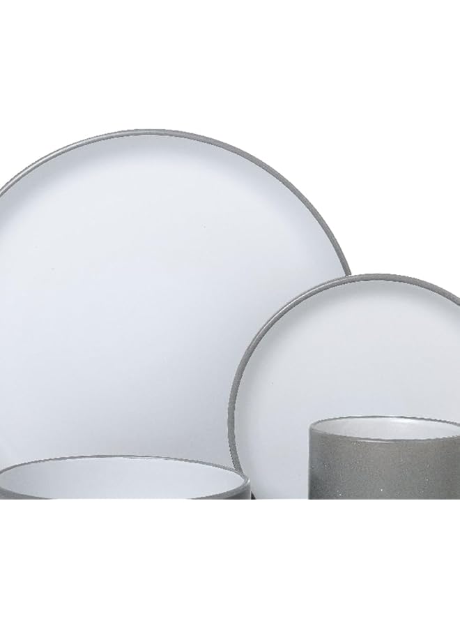 Bien Servi 16 Piece Elegant And Modern Design Stoneware Dinner Set Grey 41270130/G - Image 3