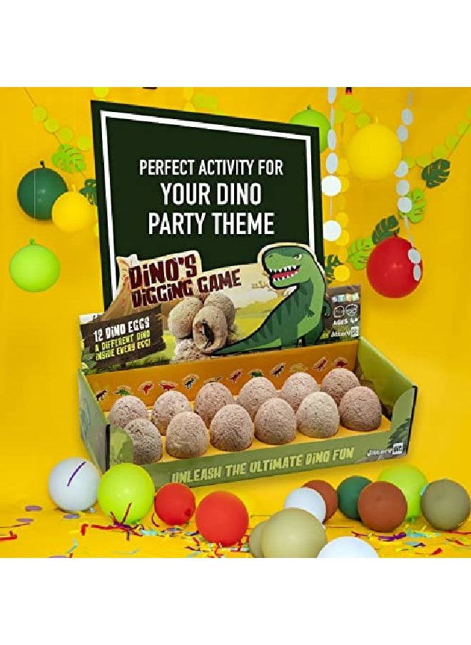 JitteryGit - Dinosaur Toys For Kids Easter Eggs 12 Basket Stuffers Digging Eggs Birthday Party Supplies Stem Activities Toys Best Dinosaur Gifts For Boys And Girls Age 3 4 5 6 7 8 9 10 11+ - Image 1