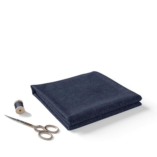 B BIGREAMS - Your Comfort is Our Mission BIGREAMS Unstitched Yarn Dyed Cotton Denim Shirt Fabric (1 Meter For As Per Your Use, Indigo) - Image 1
