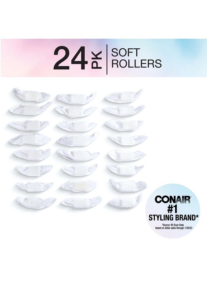 CONAIR Conair Fabric Hair Curlers to Sleep In, Soft Hair Rollers for Natural Curls, Assorted color, 24 Pack  - Image 2
