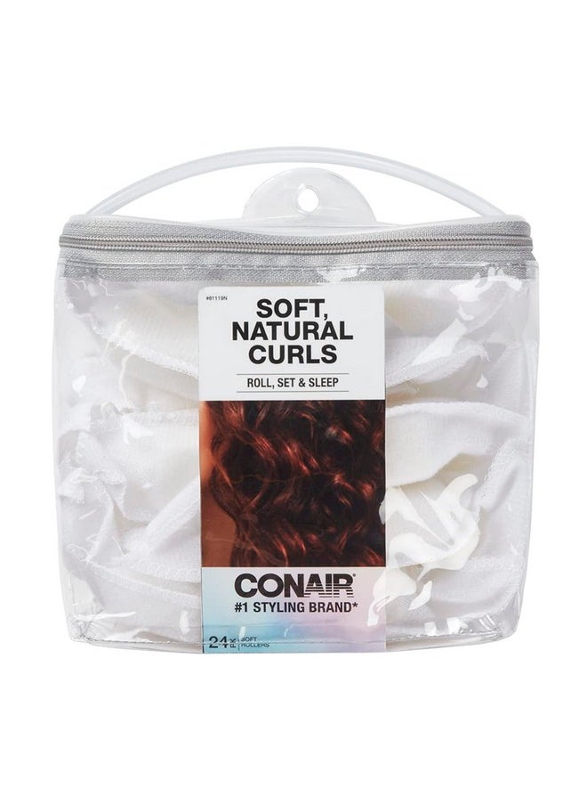 CONAIR Conair Fabric Hair Curlers to Sleep In, Soft Hair Rollers for Natural Curls, Assorted color, 24 Pack  - Image 1