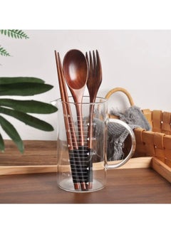 Just Quality 3pcs Japanese-Style Stylish Wooden Tableware Set, With Spoon, Chopsticks & Fork  - Image 2