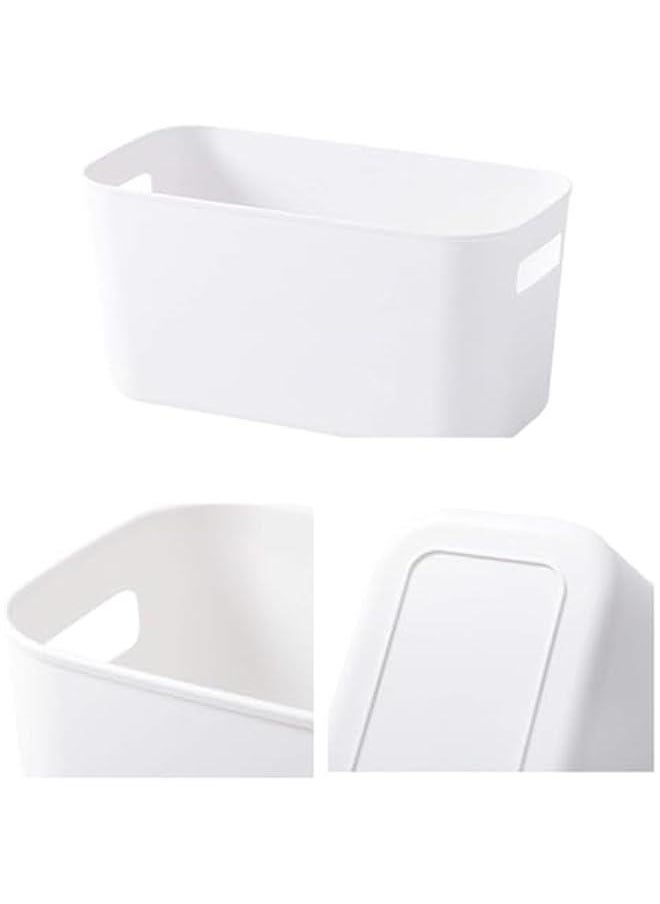 HOOKOR 6 Pack Storage Box Storage Bin Toy Baskets Food Storage Containers for Organizing Storage Basket Organizer with Handles for Kitchen Home Office Closet Nursery White, 28×22×14cm  - Image 4