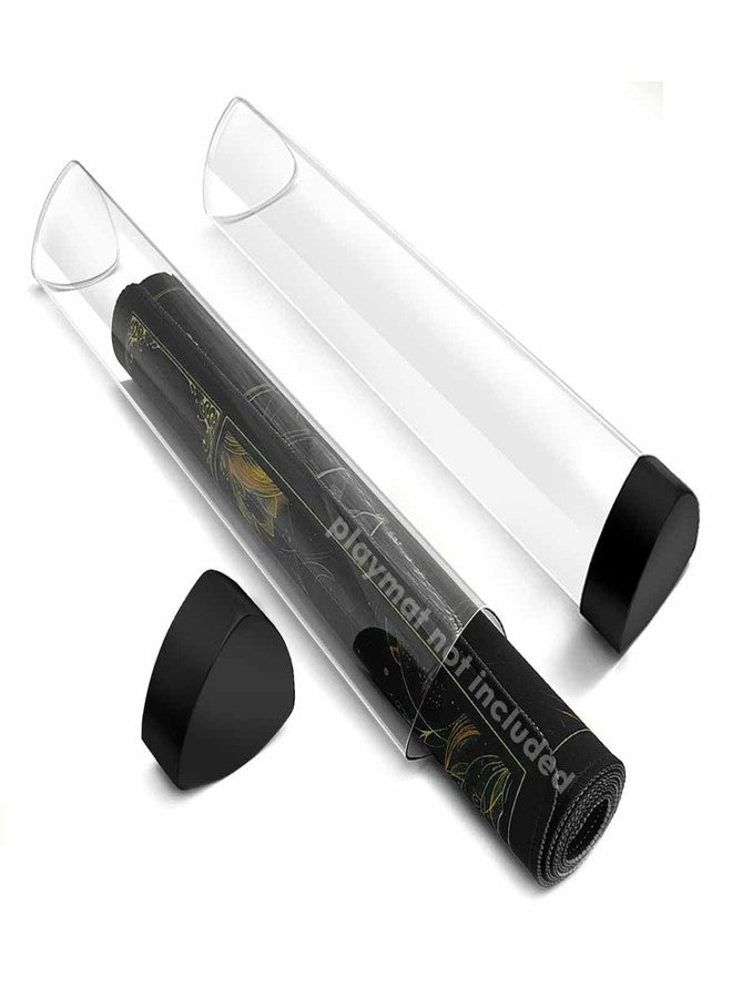 FROGIGO Playmat Tube Prism-Shaped for TCG Playmats - Non-Slip Play Mat Holder with Easy in/Out & Anti-Roll Design, Durable Mat Storage Case (2 Pcs, Black Cap) - Image 1