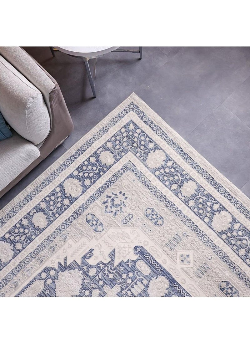 DANUBE HOME Nowa Shine Rug  Polypropylene + Polyester Area Rug Floor Covering L340xW240cm-Dark Blue  - Image 1
