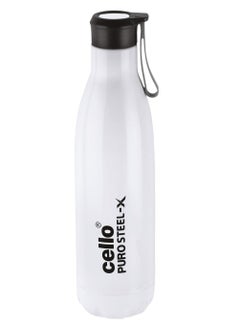 Cello Puro Steel-X Rover Water Bottle with Inner Steel and Outer Plastic, Insulated Water Bottles, 600ml, White  - Image 1