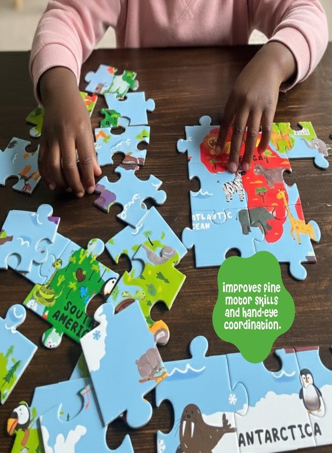 DINO MINI Dinomini Giant World Map Puzzle for Kids - with Interactive Standing Figures - Floor Puzzles for Kids Ages 3-5 - Preschool Learning Activities - Learning & Educational Toys - Image 5