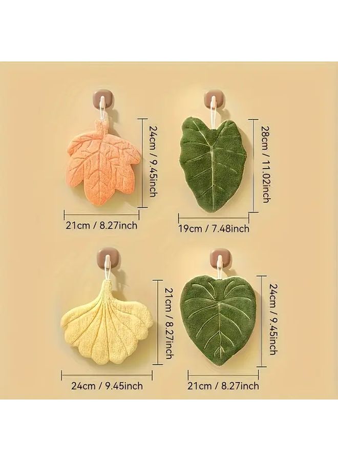 Leaf Shaped Alocasia Hanging Hand Towel Ultra Soft Absorbent Quick Dry Kitchen Decor - Image 3