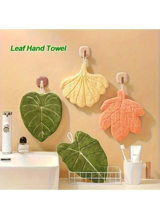Leaf Shaped Alocasia Hanging Hand Towel Ultra Soft Absorbent Quick Dry Kitchen Decor - Image 5