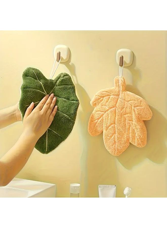 Leaf Shaped Alocasia Hanging Hand Towel Ultra Soft Absorbent Quick Dry Kitchen Decor - Image 1