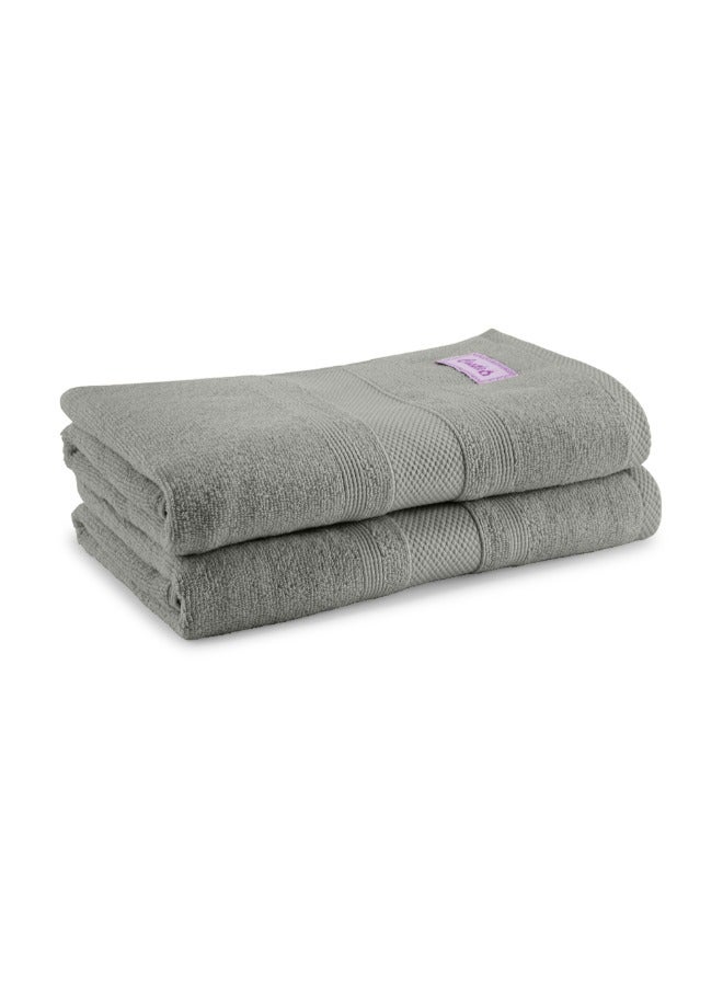 BYFT Home Castle (Grey) Premium Cotton Bath Towel (70 X 140 Cm-Set Of 1) Highly Absorbent, High Quality Bath Linen With Diamond Dobby 550 Gsm - Image 4