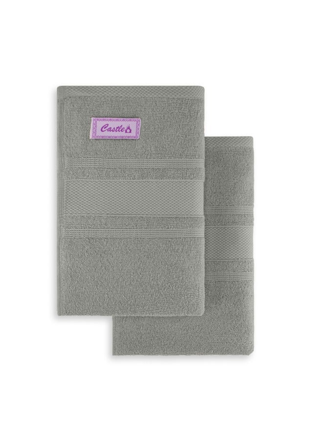 BYFT Home Castle (Grey) Premium Cotton Bath Towel (70 X 140 Cm-Set Of 1) Highly Absorbent, High Quality Bath Linen With Diamond Dobby 550 Gsm - Image 5