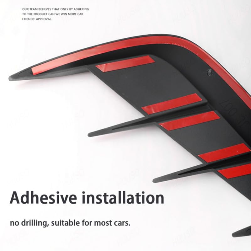 HUUSO 2 Pack Car Air Flow Vent Fender Trim T-007 Glossy Black, Car Styling Fender Decorative Side Aero Decal Sticker Exterior Accessory Compatible with Kia Seltos - Image 5